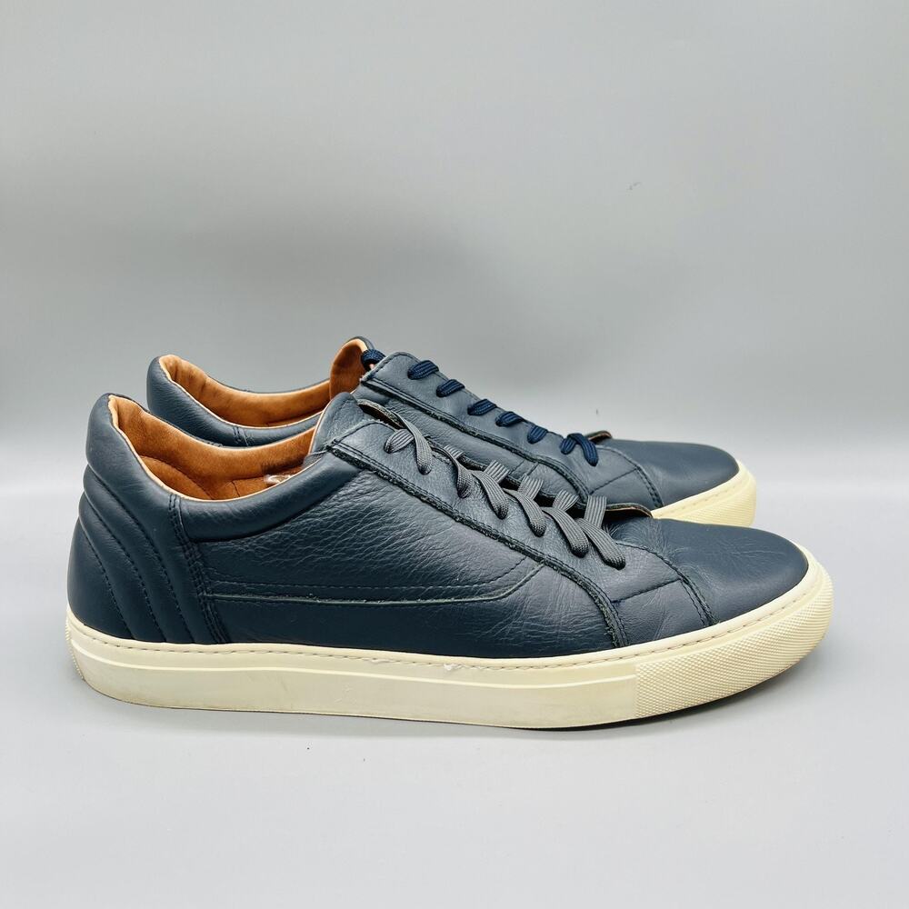 Rodd & Gunn Shoes Mens 14.5 Blue Leather Low Top Casual Sneakers Comfort Walking